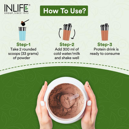 Inlife Pea and Brown Rice Protein Powder, Adult Formula, Dietary Supplement - back view (16)