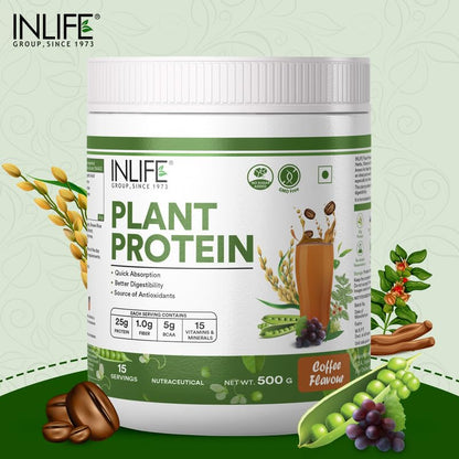 Inlife Pea and Brown Rice Protein Powder, Adult Formula, Dietary Supplement - close-up detail (20)