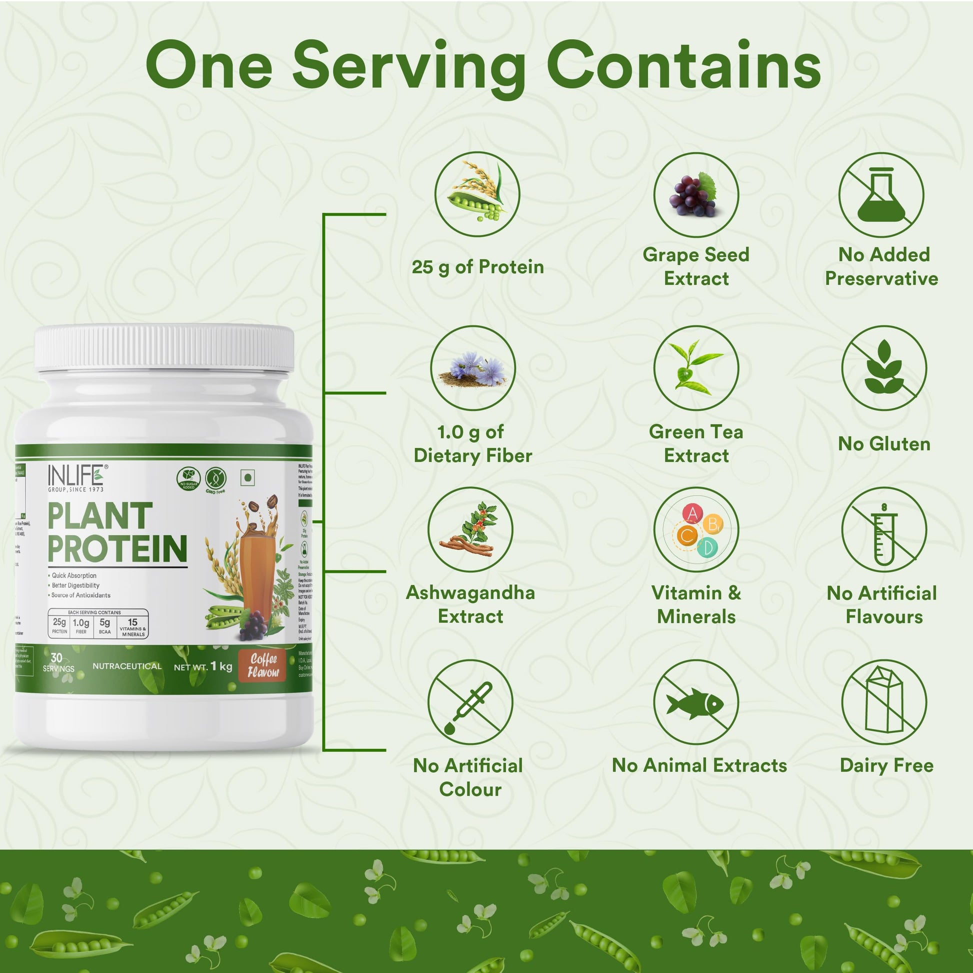 Inlife Pea and Brown Rice Protein Powder, Adult Formula, Dietary Supplement - label detail (25)