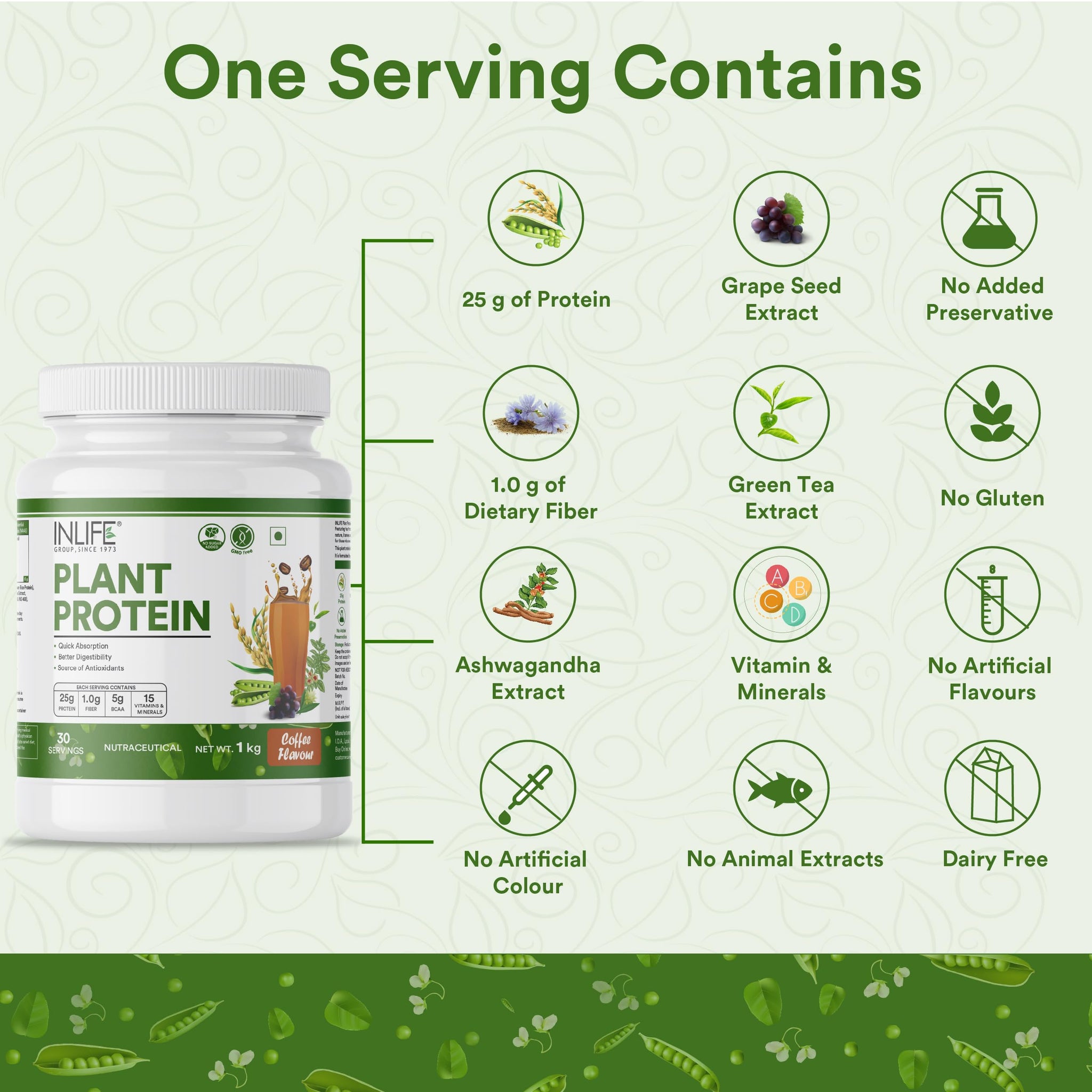 Inlife Pea and Brown Rice Protein Powder, Adult Formula, Dietary Supplement - label detail (25)