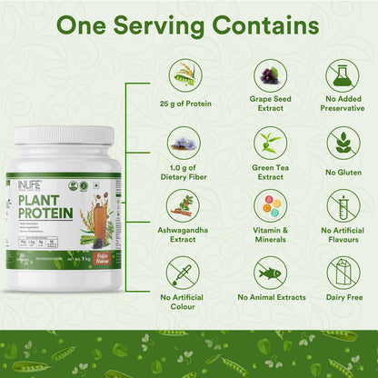 Inlife Pea and Brown Rice Protein Powder, Adult Formula, Dietary Supplement - label detail (25)