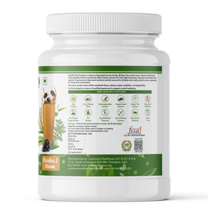 Inlife Pea and Brown Rice Protein Powder, Adult Formula, Dietary Supplement - back view (30)