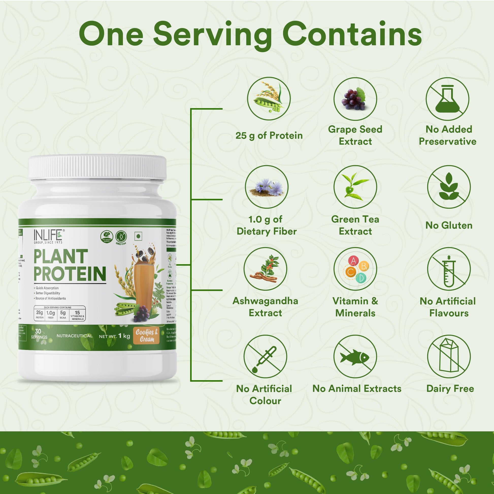 Inlife Pea and Brown Rice Protein Powder, Adult Formula, Dietary Supplement - packaging (31)