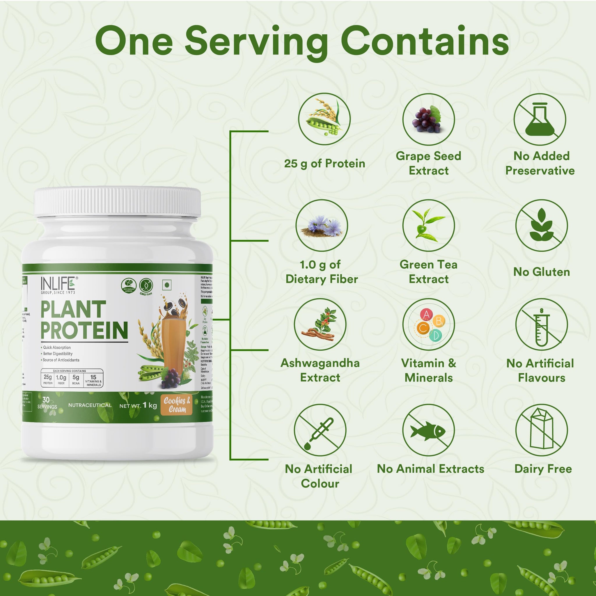 Inlife Pea and Brown Rice Protein Powder, Adult Formula, Dietary Supplement - packaging (31)