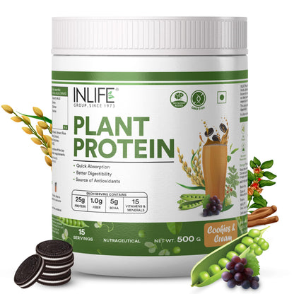 Inlife Pea and Brown Rice Protein Powder, Adult Formula, Dietary Supplement (33)