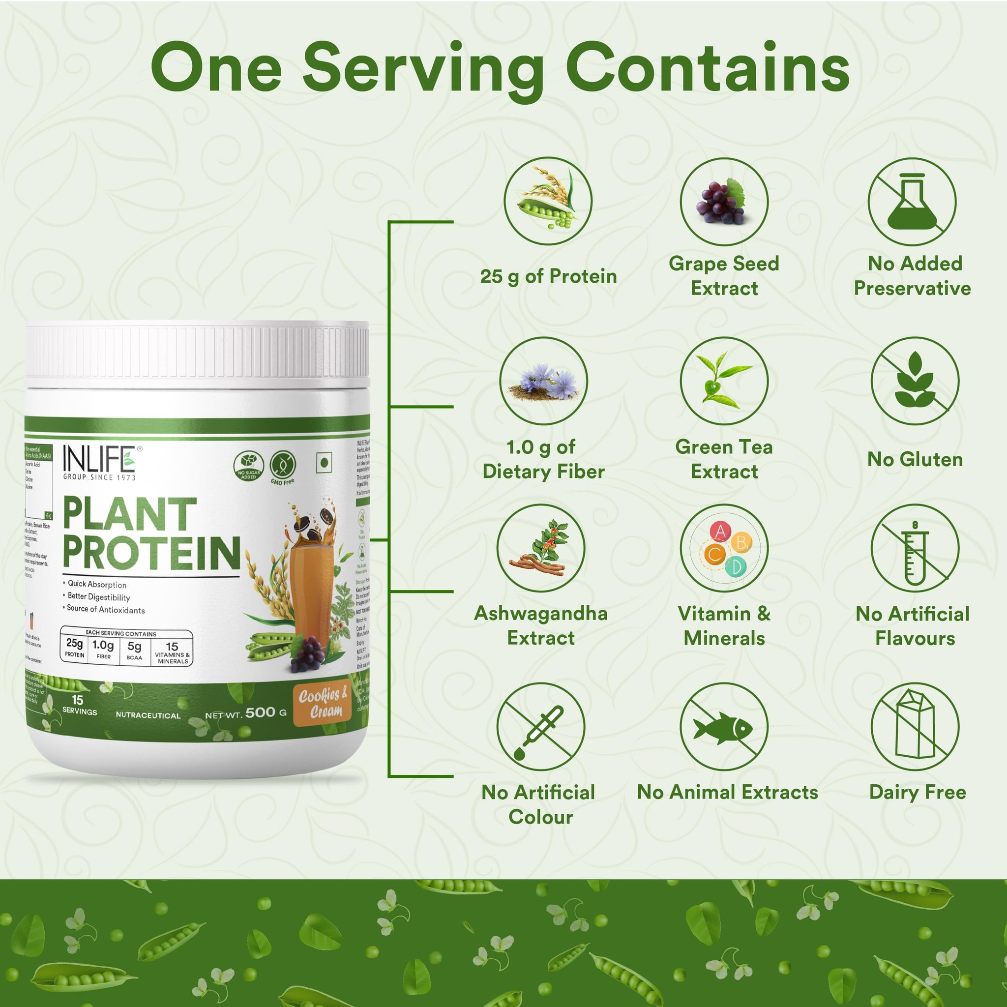 Inlife Pea and Brown Rice Protein Powder, Adult Formula, Dietary Supplement - packaging (36)