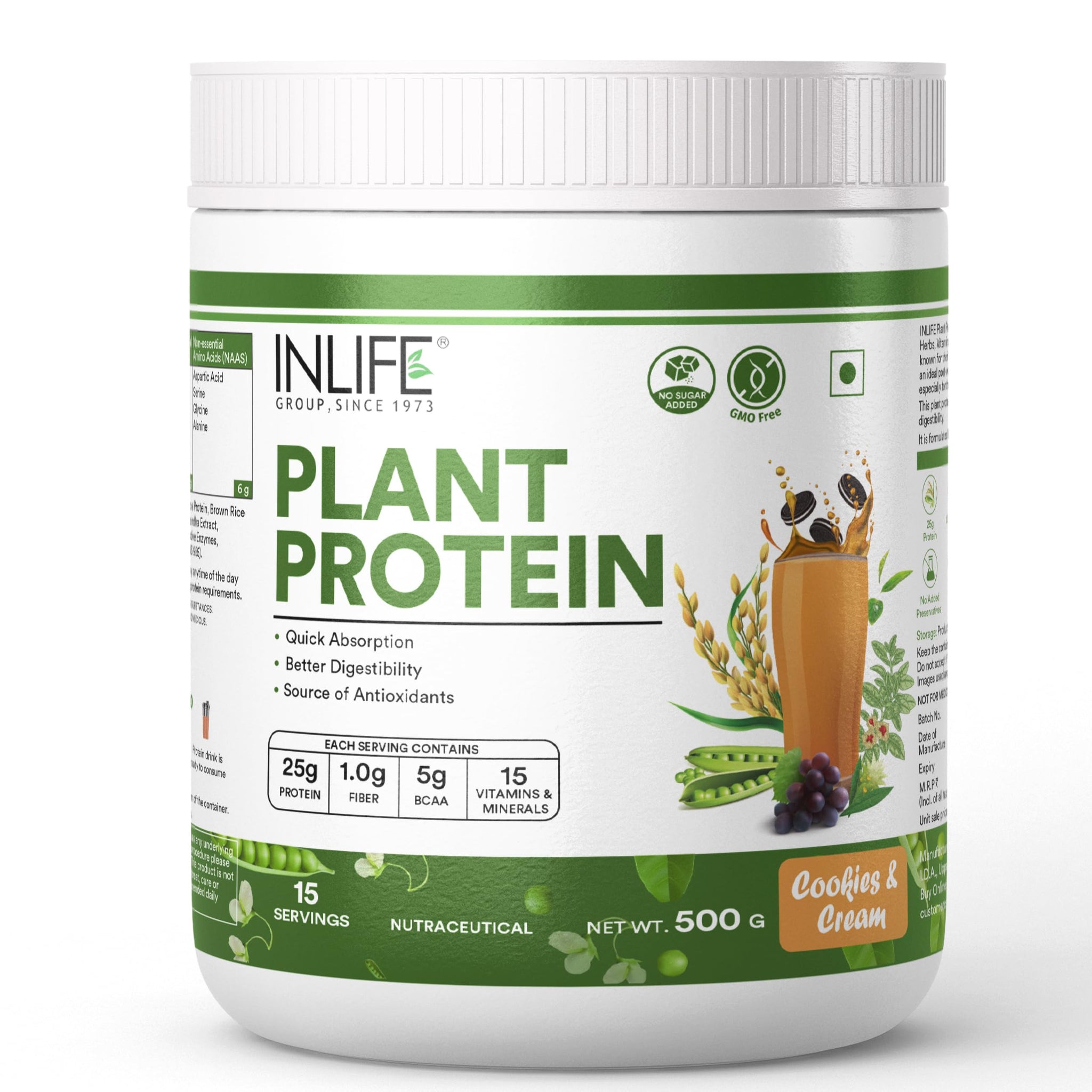 Inlife Pea and Brown Rice Protein Powder, Adult Formula, Dietary Supplement - ingredients panel (37)