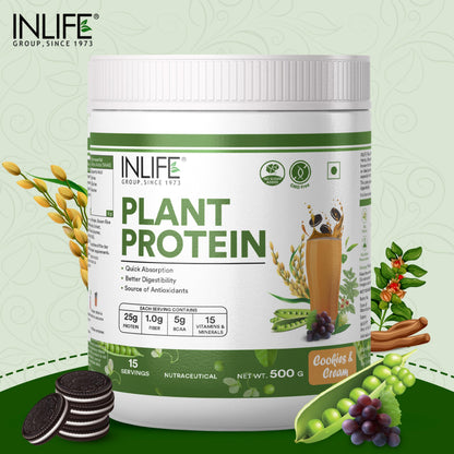 Inlife Pea and Brown Rice Protein Powder, Adult Formula, Dietary Supplement - close-up detail (38)