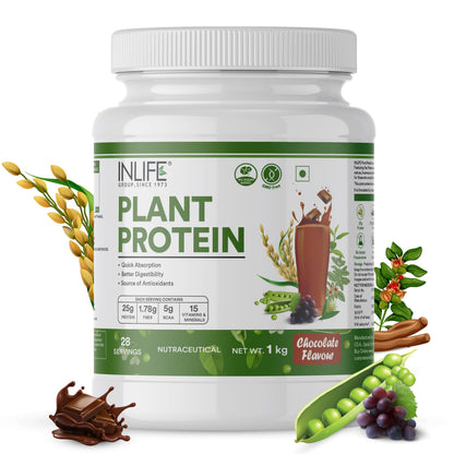 Inlife Pea and Brown Rice Protein Powder, Adult Formula, Dietary Supplement (8)