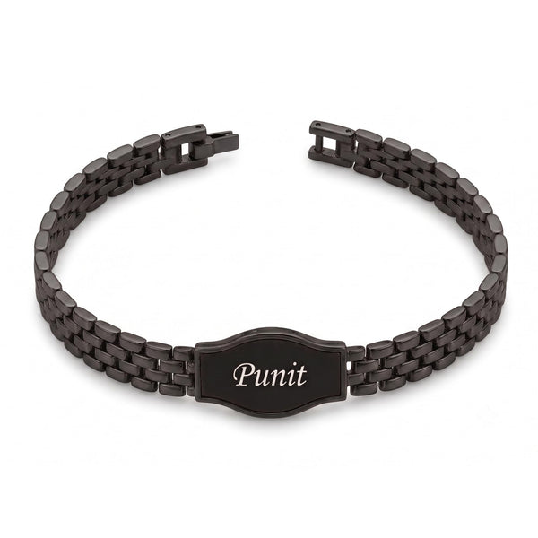 Innovative Gifts Personalized Bracelet Rakhi for Brother, Stainless Steel Custom Name Engraved Rakhi Bracelet, Raksha Bandhan