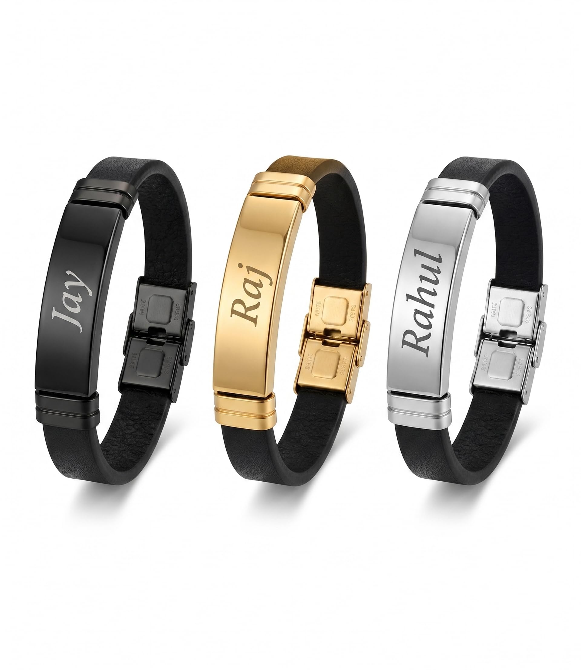 Innovative Gifts Personalized Bracelet Rakhi for Brother, Stainless Steel Custom Name Engraved Rakhi Bracelet, Raksha Bandhan