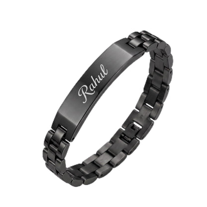 Innovative Gifts Personalized Bracelet Rakhi for Brother, Stainless Steel Custom Name Engraved Rakhi Bracelet, Raksha Bandhan