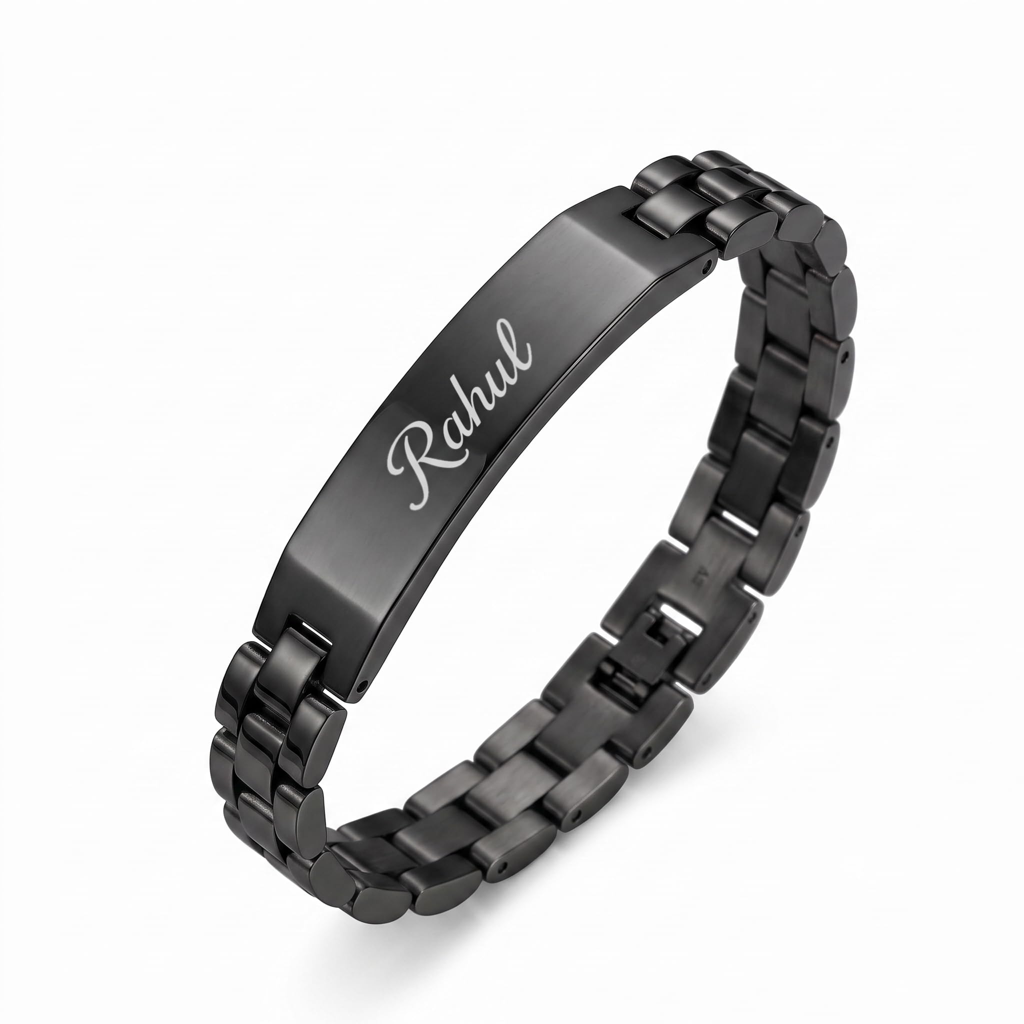 Innovative Gifts Personalized Bracelet Rakhi for Brother, Stainless Steel Custom Name Engraved Rakhi Bracelet, Raksha Bandhan