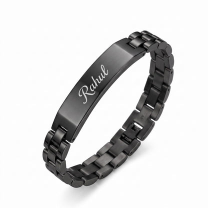 Innovative Gifts Personalized Bracelet Rakhi for Brother, Stainless Steel Custom Name Engraved Rakhi Bracelet, Raksha Bandhan