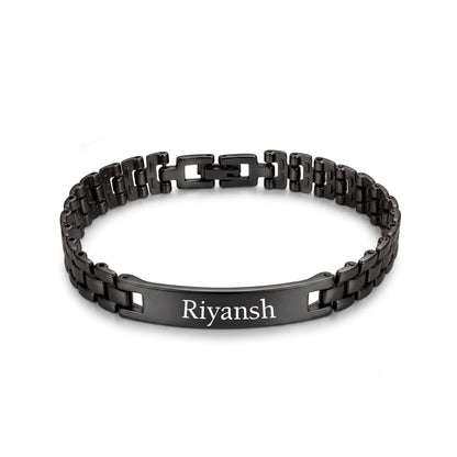 Innovative Gifts Personalized Bracelet Rakhi for Brother, Stainless Steel Custom Name Engraved Rakhi Bracelet, Raksha Bandhan