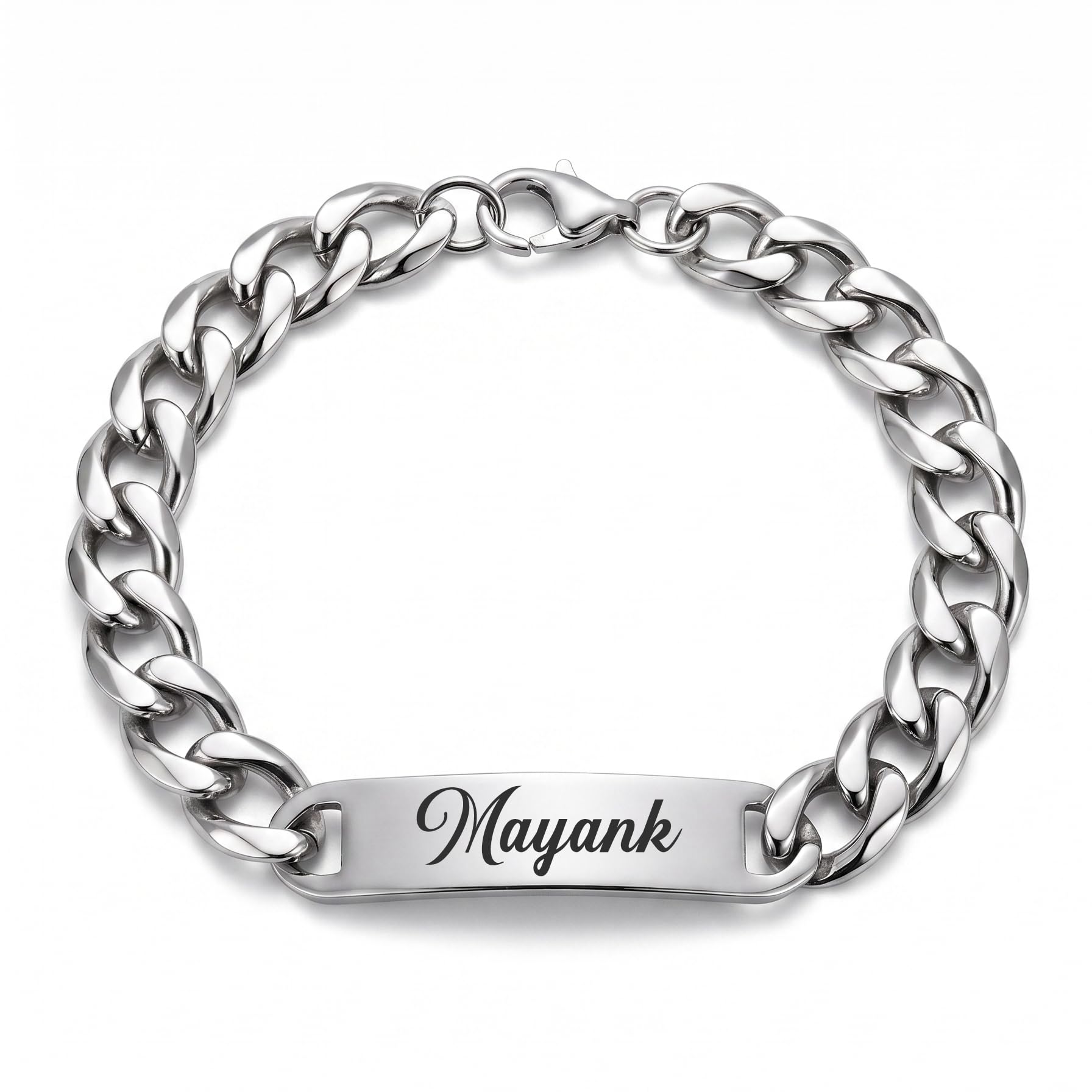 Innovative Gifts Personalized Bracelet Rakhi for Brother, Stainless Steel Custom Name Engraved Rakhi Bracelet, Raksha Bandhan