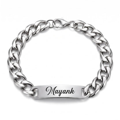 Innovative Gifts Personalized Bracelet Rakhi for Brother, Stainless Steel Custom Name Engraved Rakhi Bracelet, Raksha Bandhan
