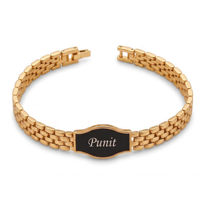 Innovative Gifts Personalized Bracelet Rakhi for Brother, Stainless Steel Custom Name Engraved Rakhi Bracelet, Raksha Bandhan