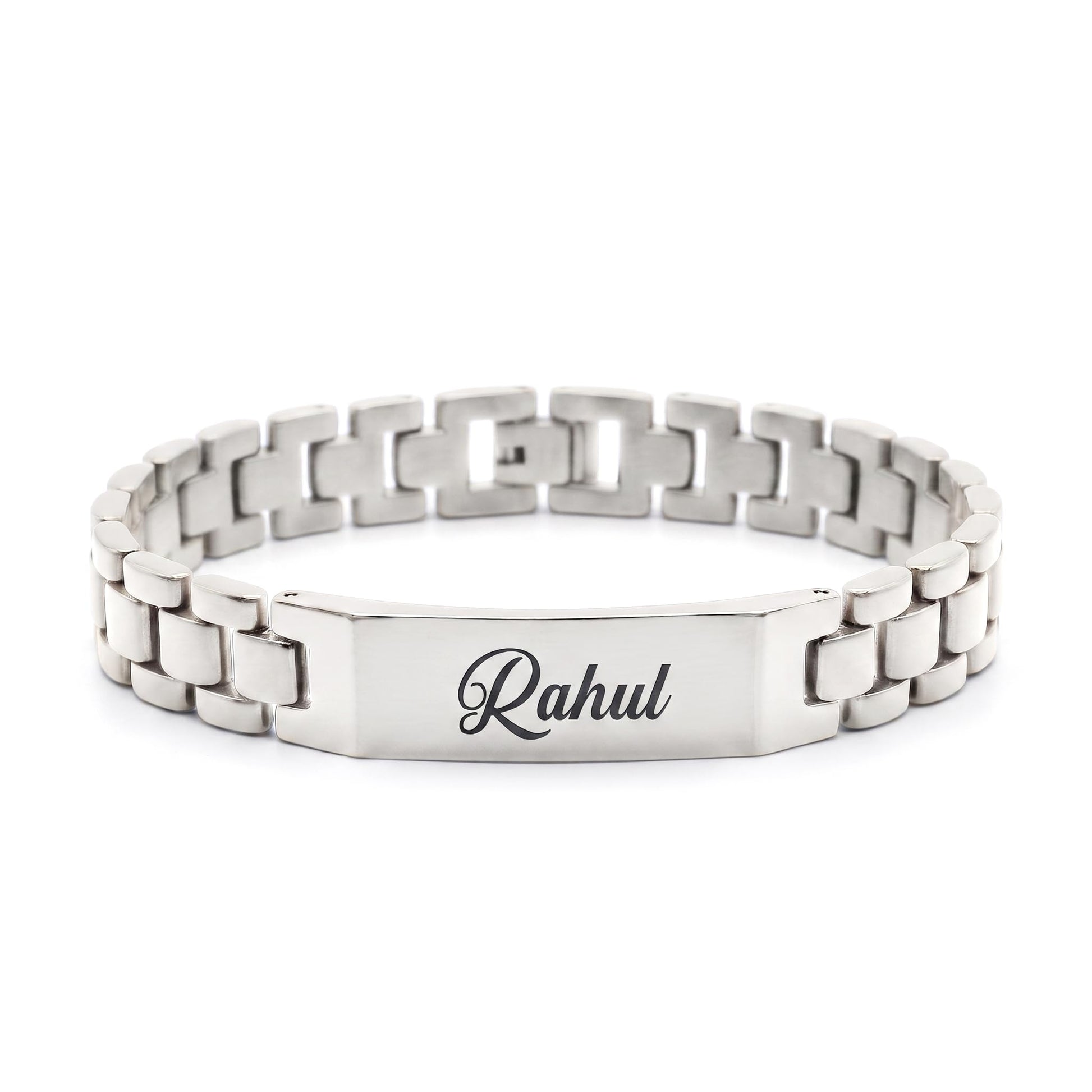 Innovative Gifts Personalized Bracelet Rakhi for Brother, Stainless Steel Custom Name Engraved Rakhi Bracelet, Raksha Bandhan