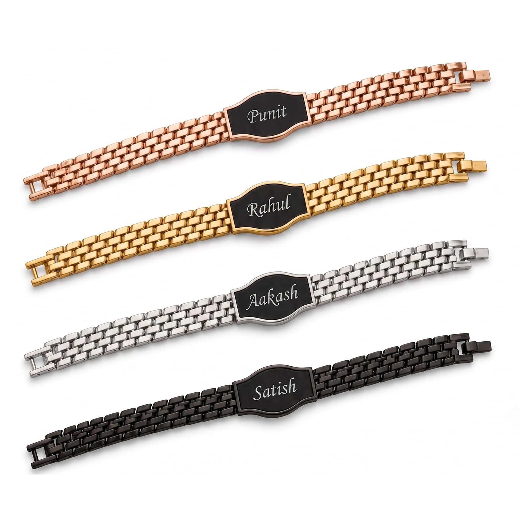 Innovative Gifts Personalized Bracelet Rakhi for Brother, Stainless Steel Custom Name Engraved Rakhi Bracelet, Raksha Bandhan