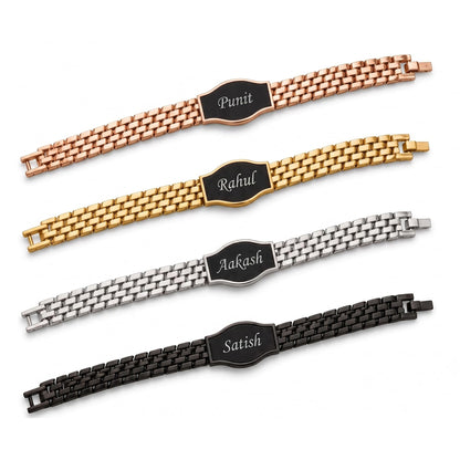 Innovative Gifts Personalized Bracelet Rakhi for Brother, Stainless Steel Custom Name Engraved Rakhi Bracelet, Raksha Bandhan