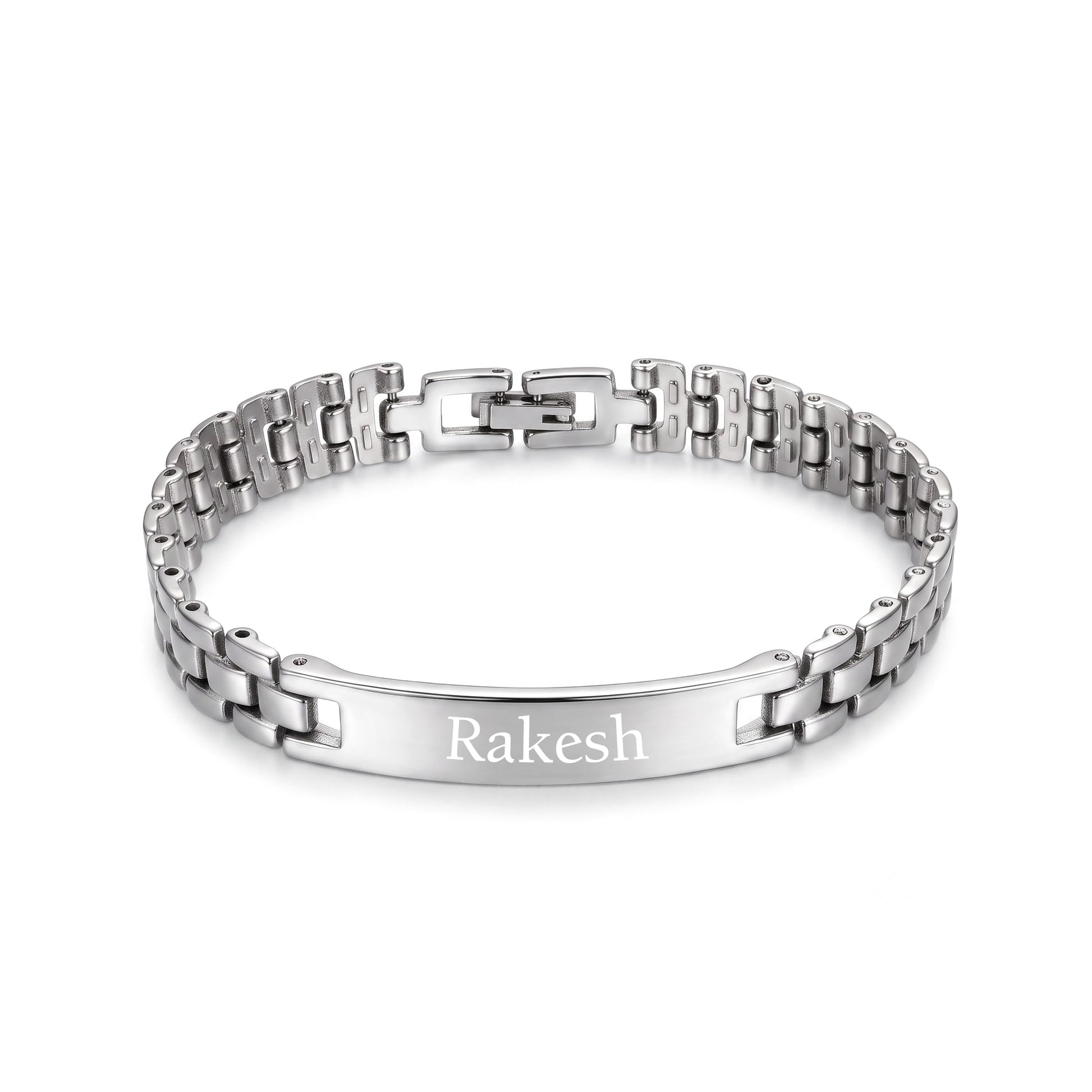 Innovative Gifts Personalized Bracelet Rakhi for Brother, Stainless Steel Custom Name Engraved Rakhi Bracelet, Raksha Bandhan