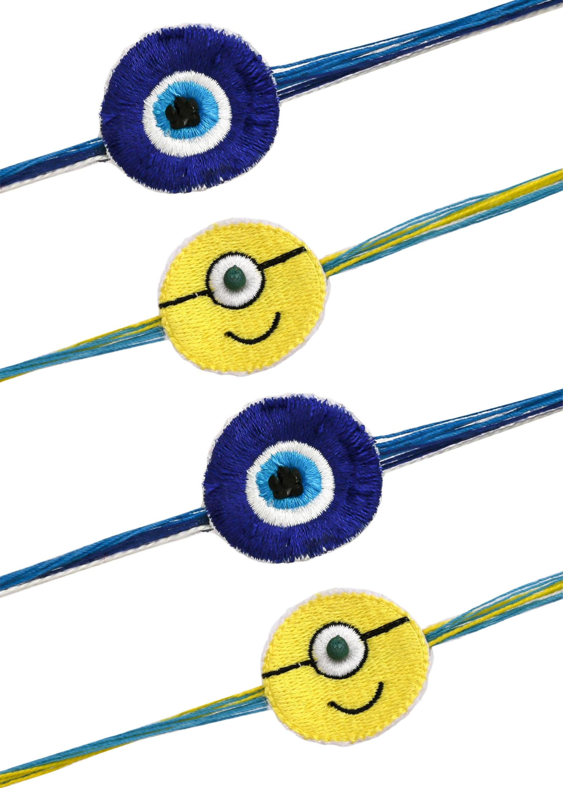 Innovera Design Plantable Rakhi Natural Eco-Friendly Cotton Embroidery Designer Sustainable Rakhi with free seed - Combo of 3