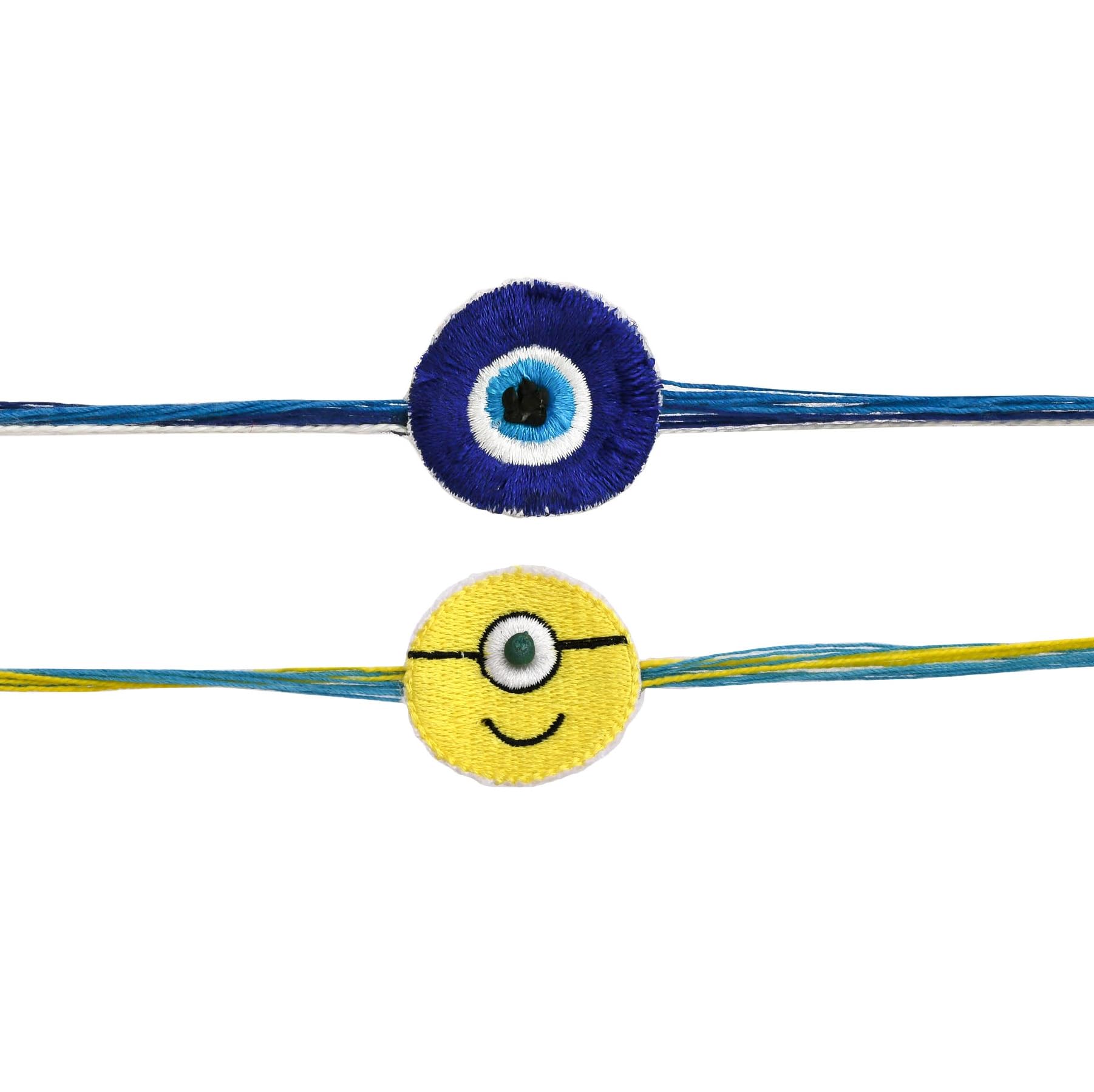 Innovera Design Plantable Rakhi Natural Eco-Friendly Cotton Embroidery Designer Sustainable Rakhi with free seed - Combo of 3