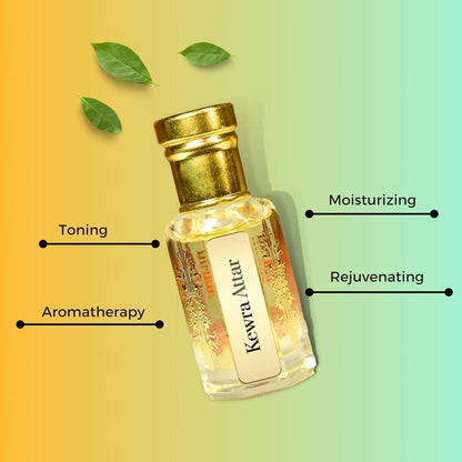Inoichi Kewada Attar 3ML, Original Kannauj Floral Perfume Oil for Men & Women, Alcohol-Free - back view