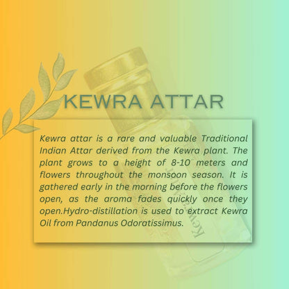 Inoichi Kewada Attar 3ML, Original Kannauj Floral Perfume Oil for Men & Women, Alcohol-Free - label detail
