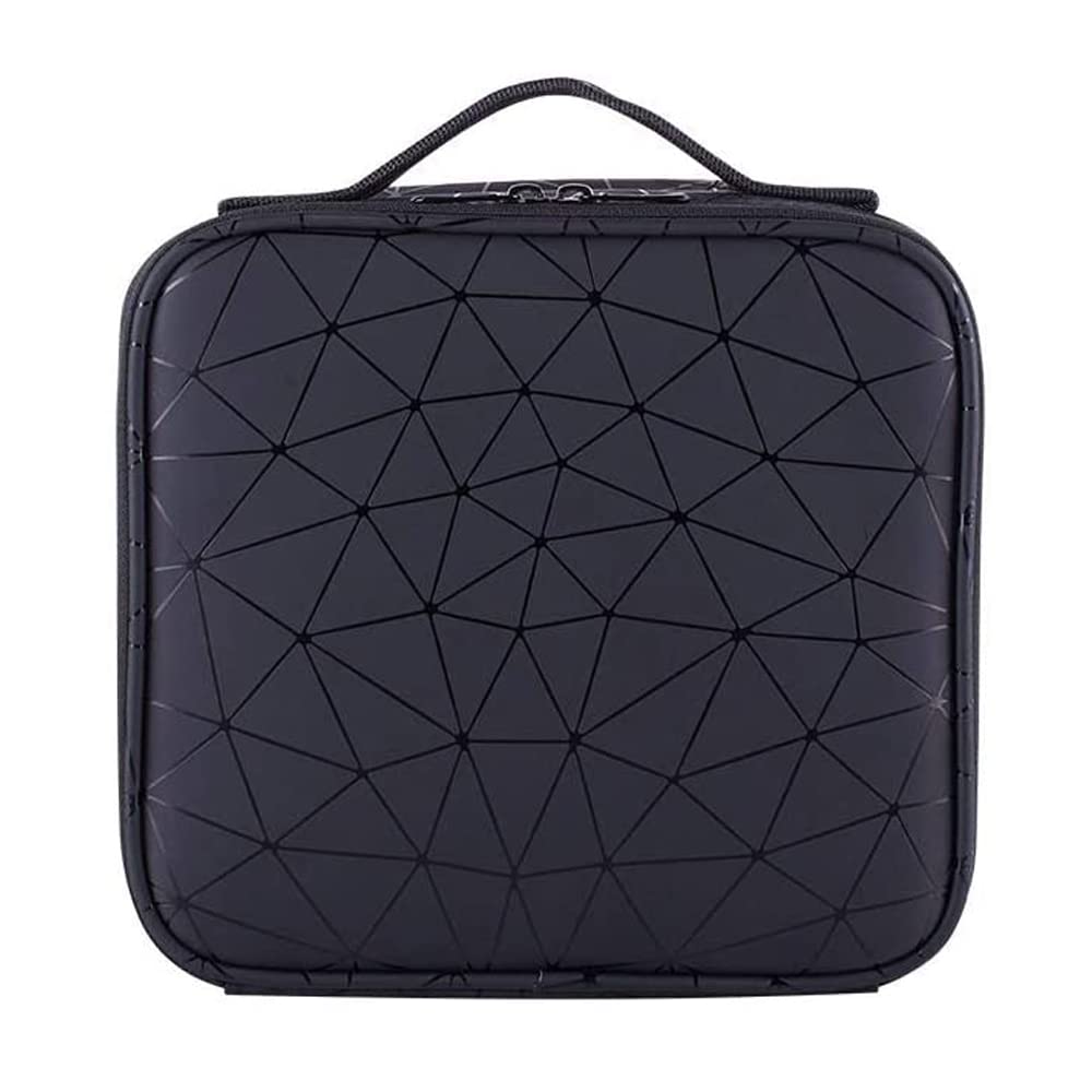 INOVERA Nylon Makeup Organizer Bag, Travel Cosmetic Case with Adjustable Compartments, 26x23x9 cm - back view (10)