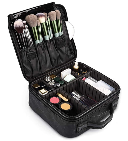 INOVERA Nylon Makeup Organizer Bag, Travel Cosmetic Case with Adjustable Compartments, 26x23x9 cm - packaging (11)