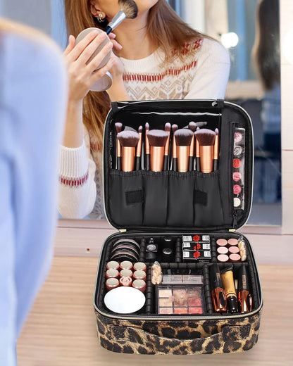 INOVERA Nylon Makeup Organizer Bag, Travel Cosmetic Case with Adjustable Compartments, 26x23x9 cm - packaging (37)