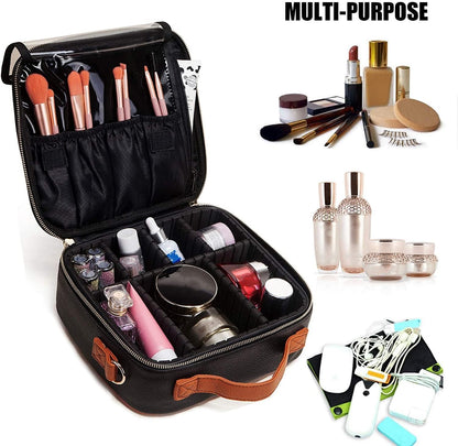 INOVERA Nylon Makeup Organizer Bag, Travel Cosmetic Case with Adjustable Compartments, 26x23x9 cm - packaging (51)