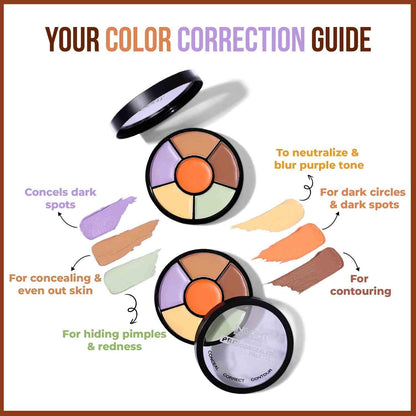 INSIGHT Pro Concealer Palette, 6-Pan Makeup Wheel for Face, Waterproof Full Coverage, Satin-Matte Finish, 15g - back view (11