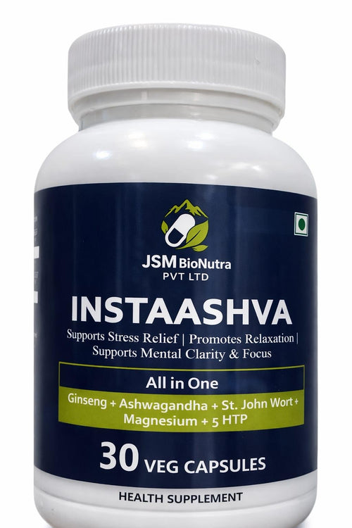 INSTAASHVA Dietary Supplement Capsules, Herbal Blend, 30 Count, Light Blue Bottle