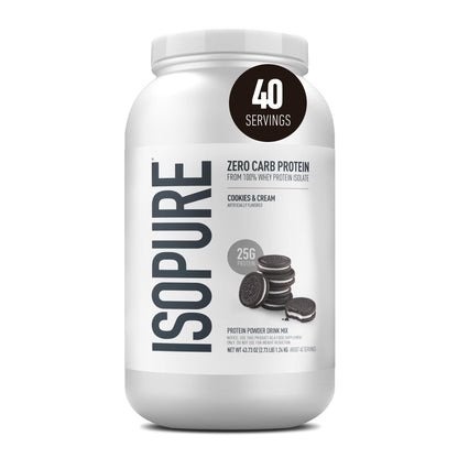 Isopure Whey Protein Isolate Powder, Vegetarian, Zero Added Sugar, Lactose-Free, Gluten-Free (10)