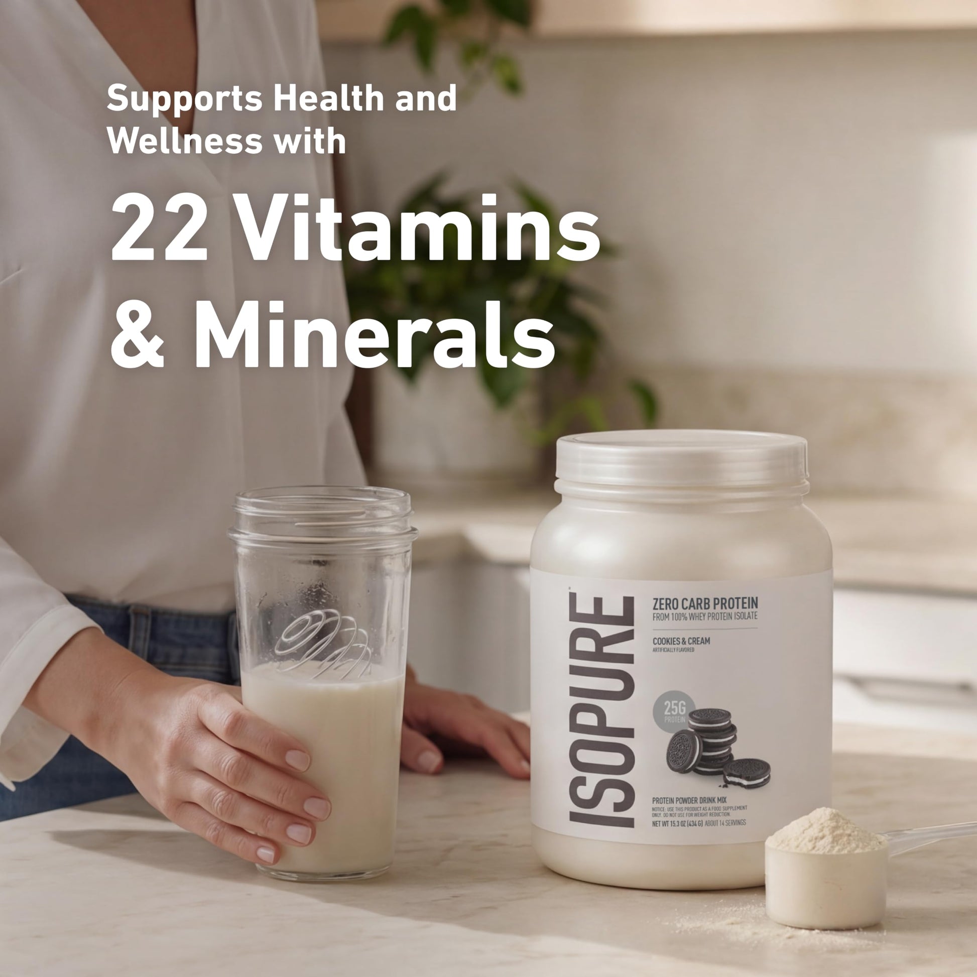 Isopure Whey Protein Isolate Powder, Vegetarian, Zero Added Sugar, Lactose-Free, Gluten-Free - label detail (14)