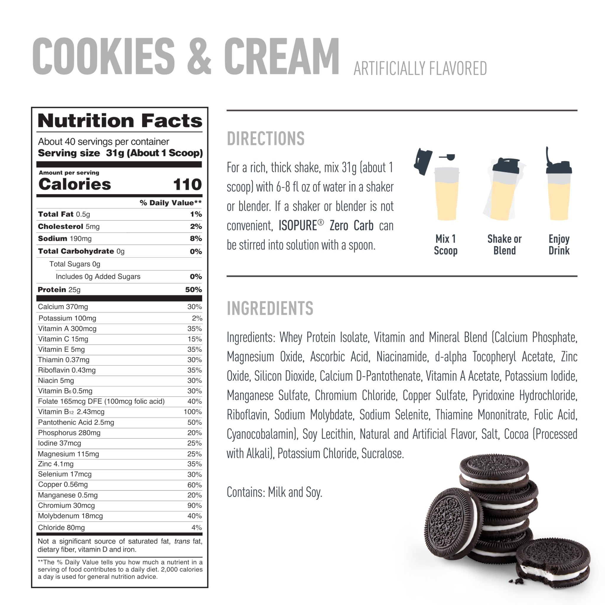 Isopure Whey Protein Isolate Powder, Vegetarian, Zero Added Sugar, Lactose-Free, Gluten-Free - close-up detail (16)