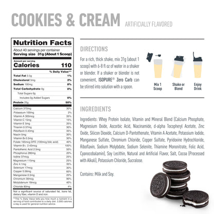 Isopure Whey Protein Isolate Powder, Vegetarian, Zero Added Sugar, Lactose-Free, Gluten-Free - close-up detail (16)