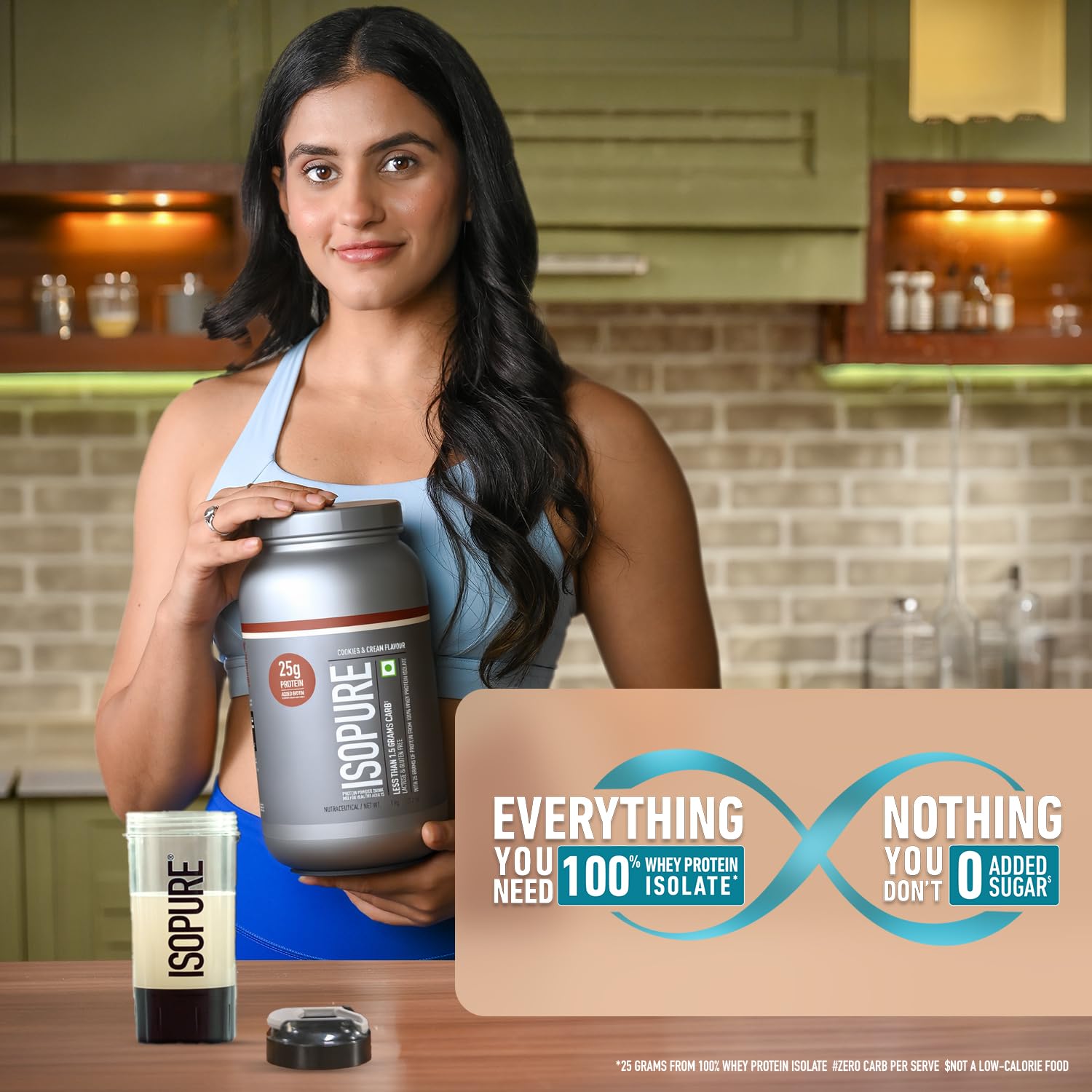 Isopure Whey Protein Isolate Powder, Vegetarian, Zero Added Sugar, Lactose-Free, Gluten-Free - back view