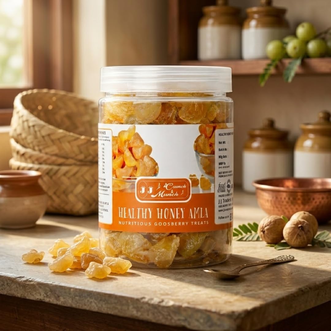 J J crunch N munch Honey Amla Candy, Sugar-Free Natural Dried Amla Fruit Snack, No Preservatives - packaging (12)