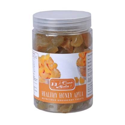 J J crunch N munch Honey Amla Candy, Sugar-Free Natural Dried Amla Fruit Snack, No Preservatives - front view