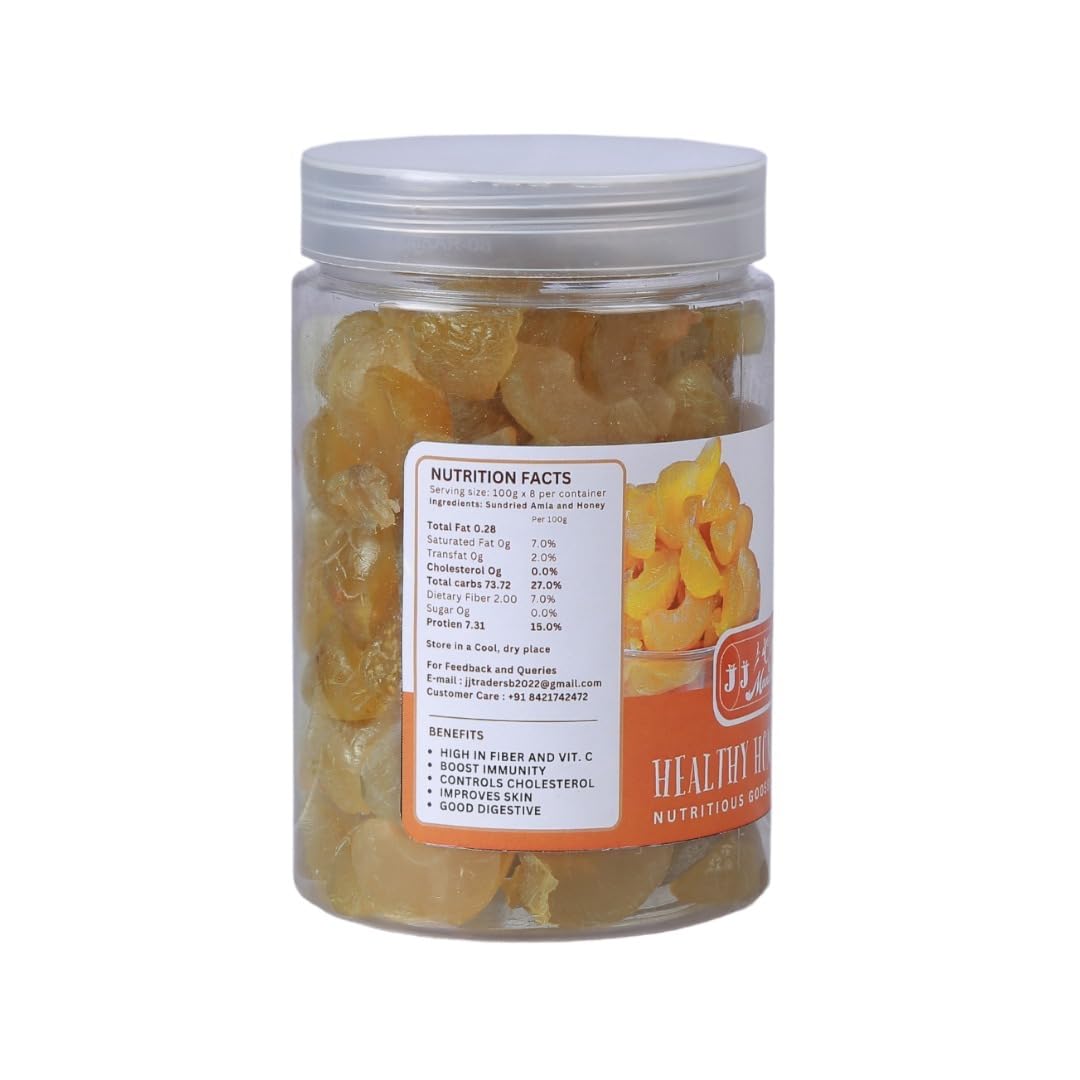 J J crunch N munch Honey Amla Candy, Sugar-Free Natural Dried Amla Fruit Snack, No Preservatives - close-up detail