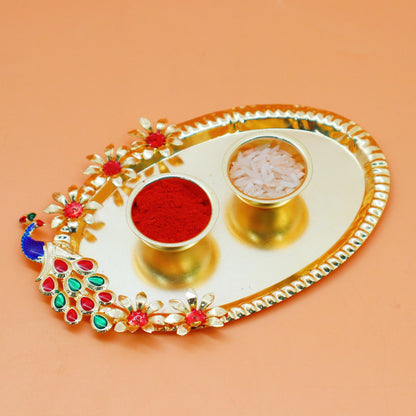 JAIPUR ACE BRO Rakhi Set of 2 for Brother | Designer Letter Rakhi Combo with Raksha Bandhan Standee, Roli Chawal and Display 
