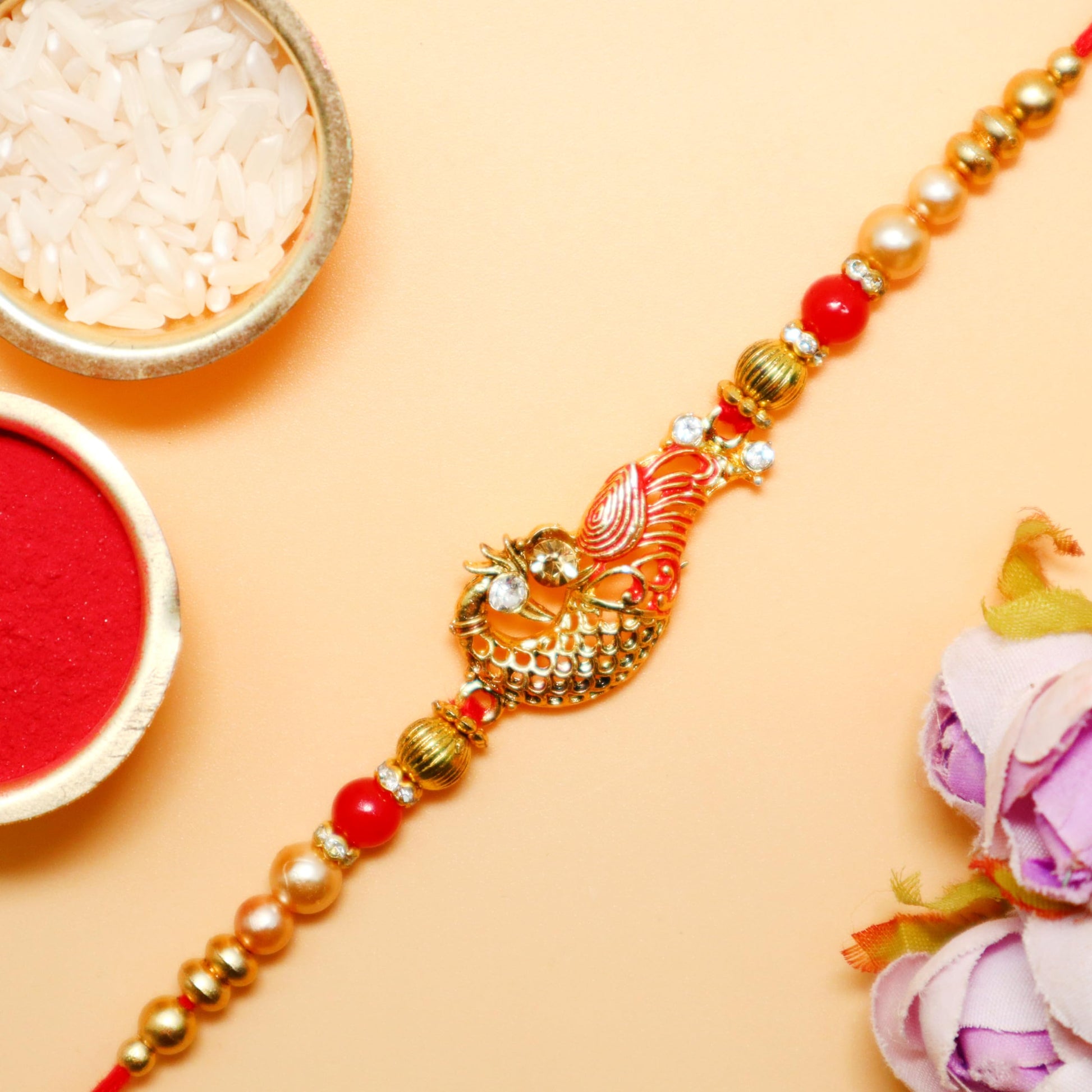 JAIPUR ACE BRO Rakhi Set of 2 for Brother | Designer Letter Rakhi Combo with Raksha Bandhan Standee, Roli Chawal and Display 