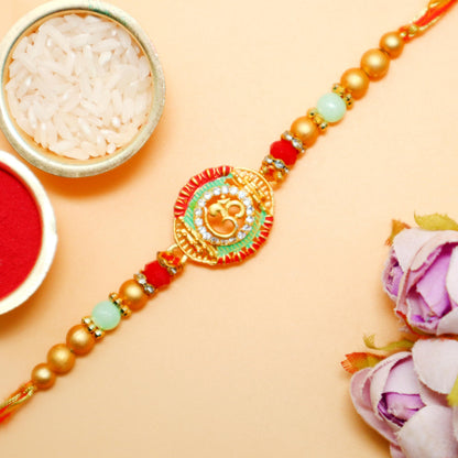 JAIPUR ACE BRO Rakhi Set of 2 for Brother | Designer Letter Rakhi Combo with Raksha Bandhan Standee, Roli Chawal and Display 