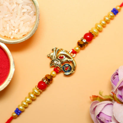 JAIPUR ACE BRO Rakhi Set of 2 for Brother | Designer Letter Rakhi Combo with Raksha Bandhan Standee, Roli Chawal and Display 