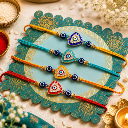 JAIPUR ACE BRO Rakhi Set of 2 for Brother | Designer Letter Rakhi Combo with Raksha Bandhan Standee, Roli Chawal and Display 