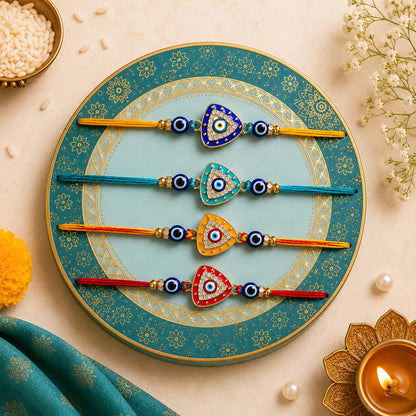 JAIPUR ACE BRO Rakhi Set of 2 for Brother | Designer Letter Rakhi Combo with Raksha Bandhan Standee, Roli Chawal and Display 